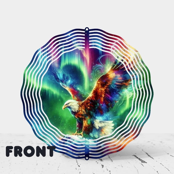 Majestic Eagle 3D Wind Spinner Northern Lights Porch Decor Yard Art