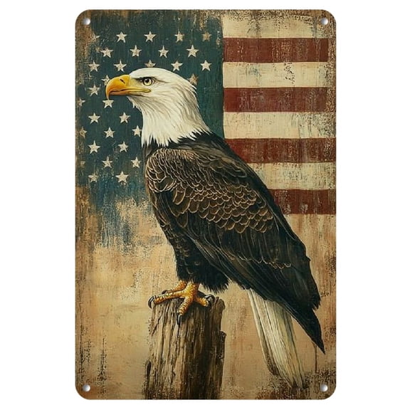 Majestic Eagle 8" x 12" Iron Wall Art - Guardian of Nature, No Power Needed, Eagle Decor