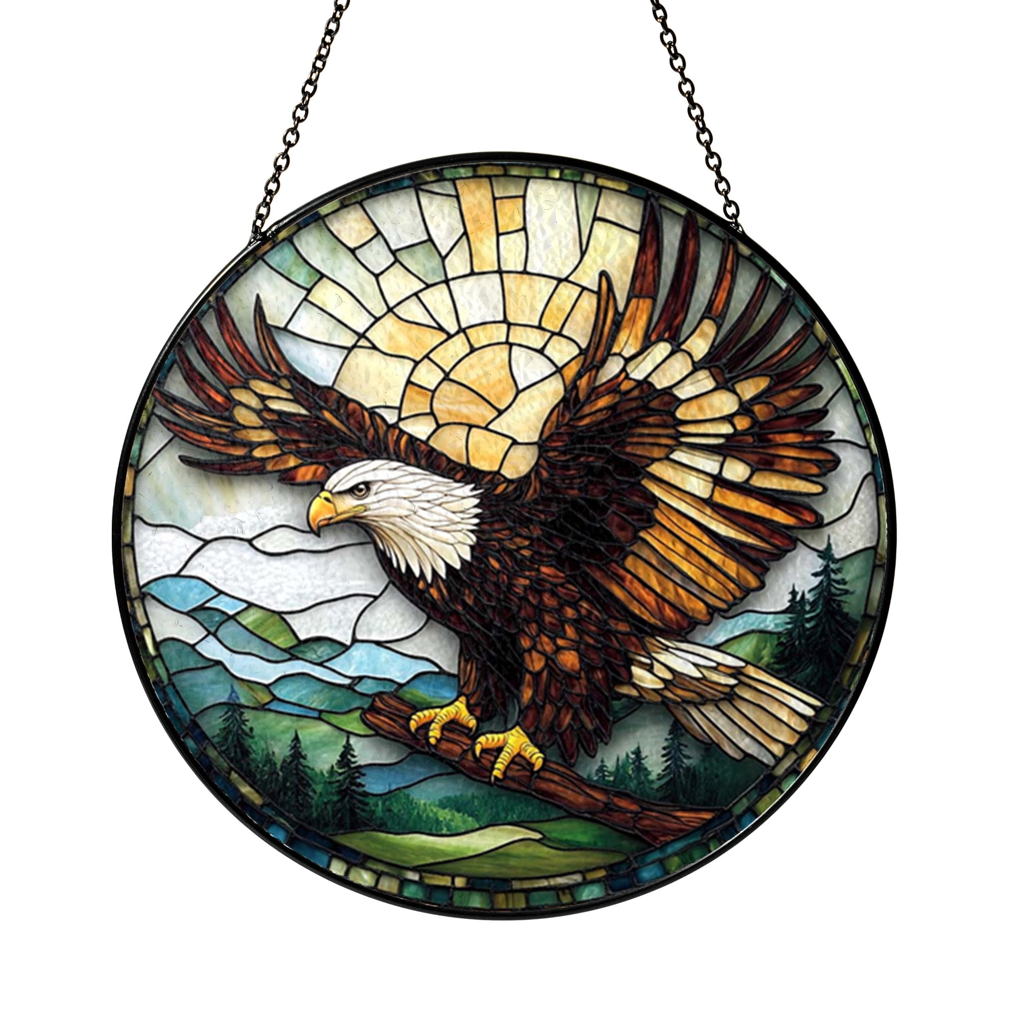 Window Drawing. Sign Majestic Eagle Window Decor in Stained Glass Style – Nature Art ...
