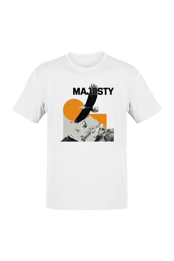 Majestic Eagle and Mountain Men's White T-shirt