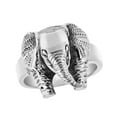 thumbnail image 1 of Majestic Elephant Head Sterling Silver Ring for Female Anniversary Size-7, 1 of 5