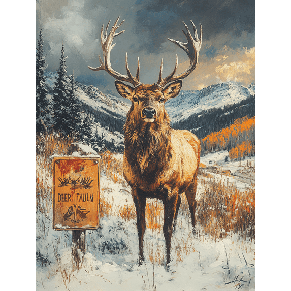 Majestic Elk Canvas Art Print/Wall Decor, Suitable for Living Room, Bedroom, Office, Cabin, and Hunting Lodge Decor.