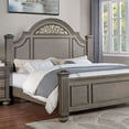 thumbnail image 1 of Majestic Formal Bedroom 1pc Eastern King Size Bed Gray Solid wood Furniture Posts Headboard FB Floral Pattern, 1 of 5