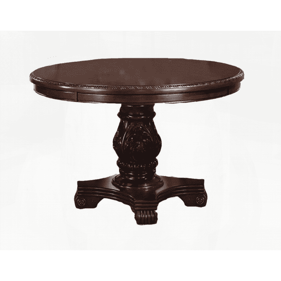 Majestic Formal Dining Table - 48"DIA Brown Pedestal Base Round Table for 4 | Walmart US