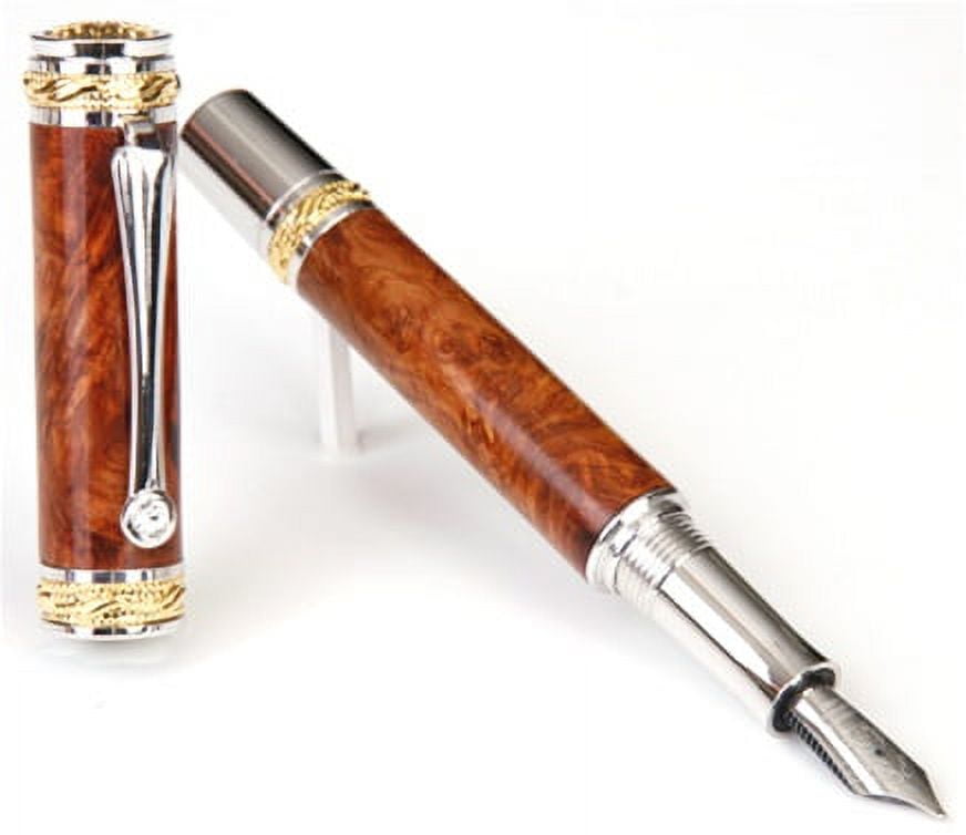 Majestic Fountain Pen - Amboyna Burl