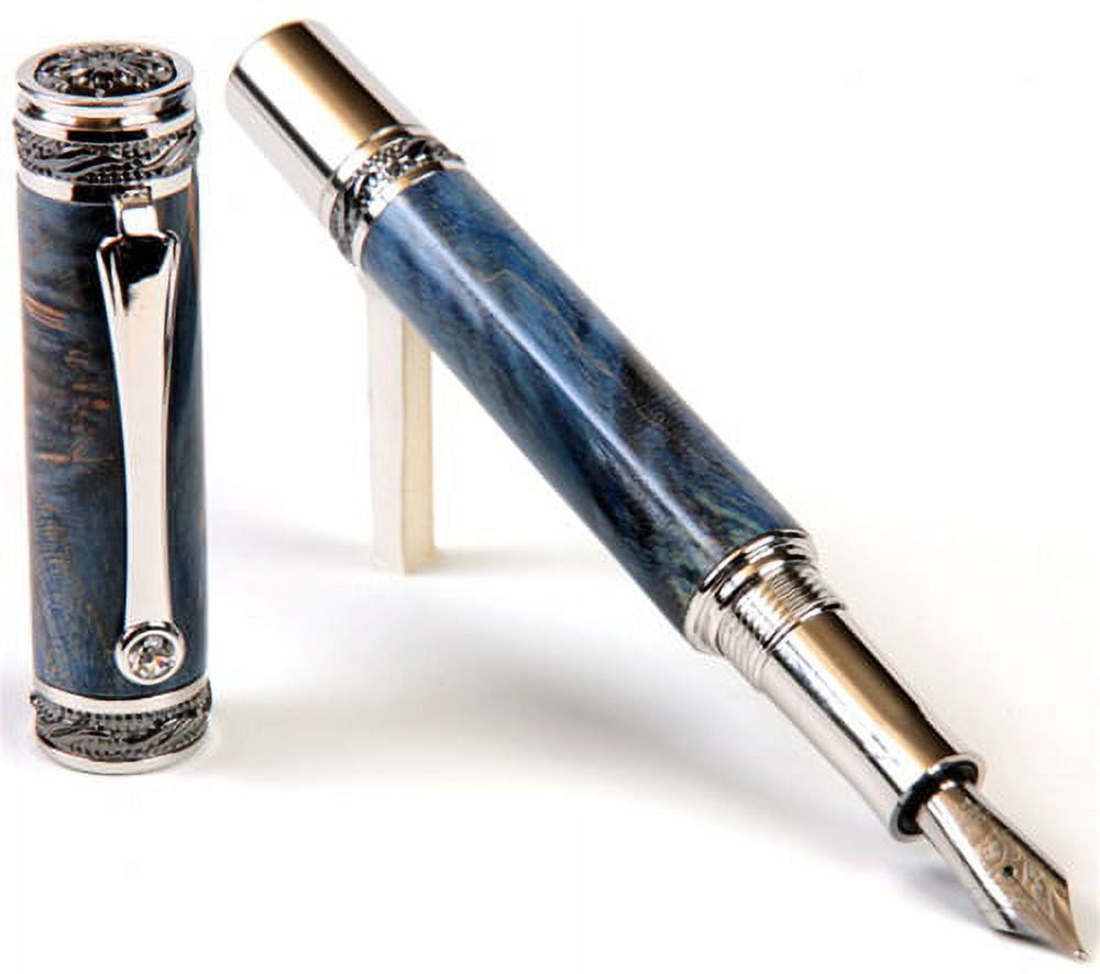 Majestic Fountain Pen - Blue Maple Burl