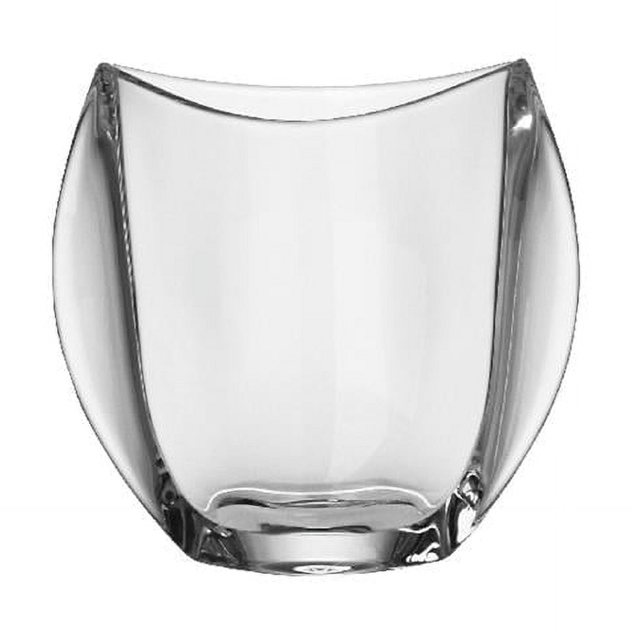 Elegant Clear Crystal Table Vase with Curved Design