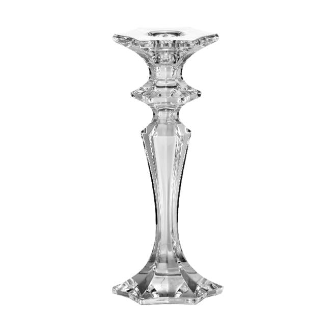 Elegant Clear Glass 8" Crystalline Candlestick