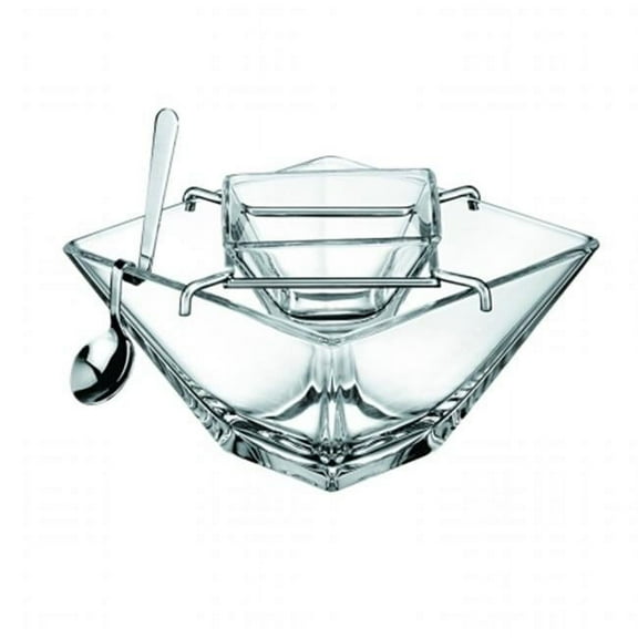 Majestic Gifts E62885-D 5.5 in. Torcello Glass Dish Set Caviar, Clear