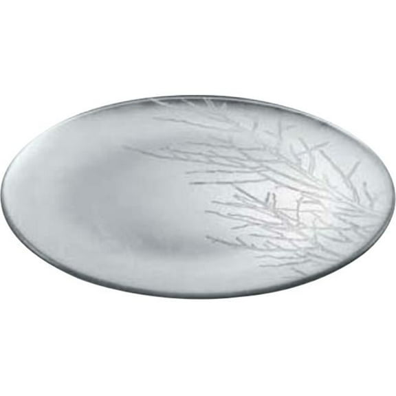 Majestic Gifts E63115-D 6 in. Les Arbres Glass Plate Hand Painted, Silver