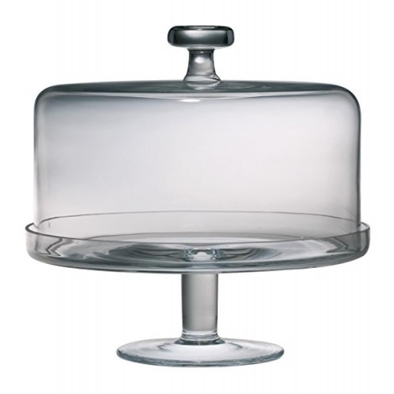 Elegant Clear Glass Pedestal Cake Stand with Dome