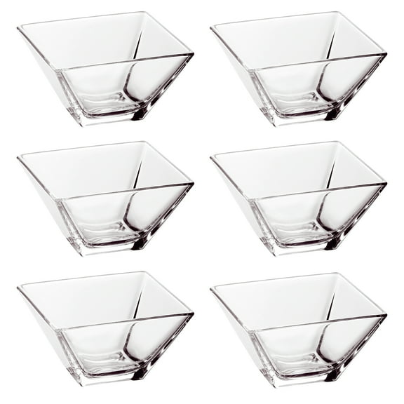Majestic Gifts Inc. European Glass Bowl-Square Dessert- Set/6-4.25" D - 4.25