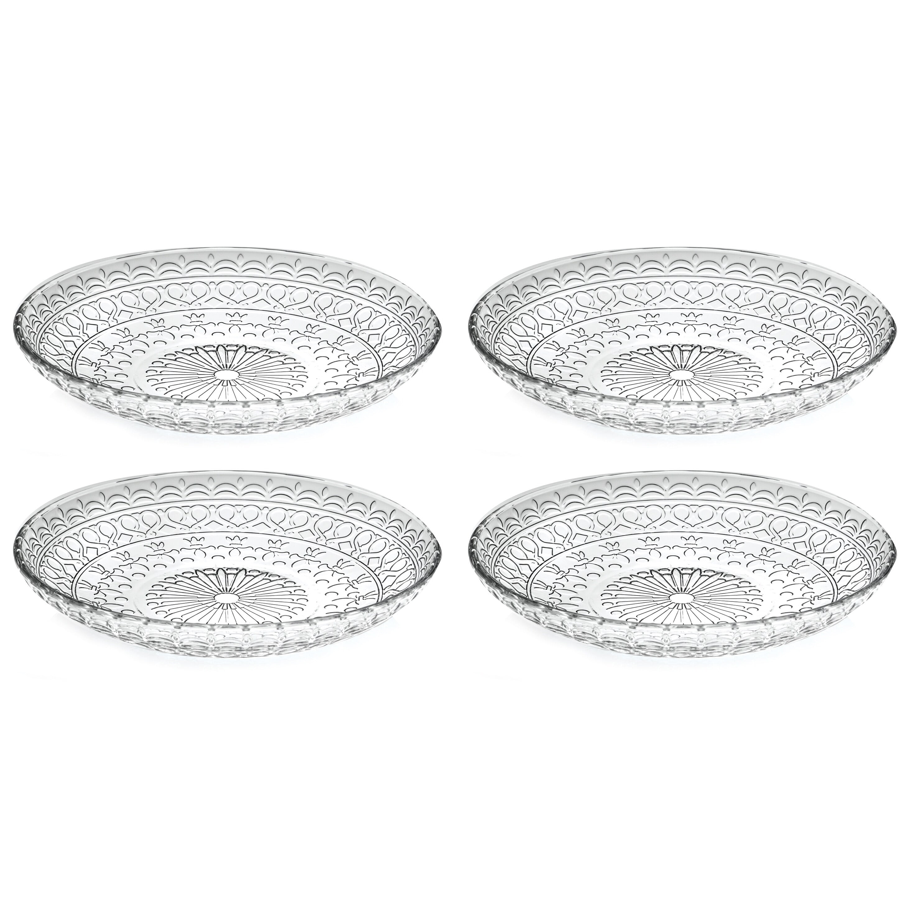 Majestic Gifts Inc. Glass Soup Bowl/Dessert Plate-Set/4 -8.2