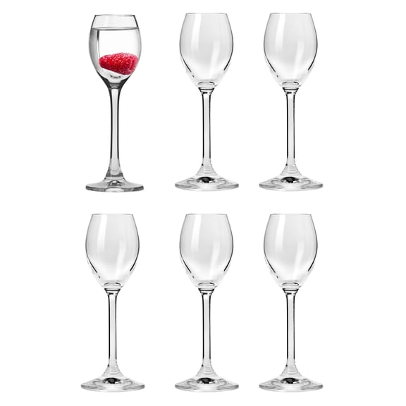 Majestic Gifts Inc. Glass Stemmed Shot Glasses -1.75 Oz. Set of 6 - 1.6