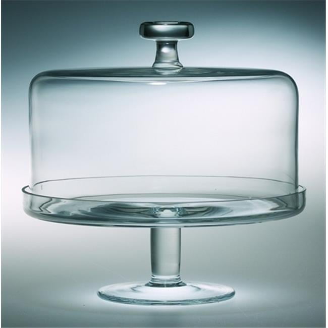 Elegant Clear Glass Pedestal Cake Stand with Dome