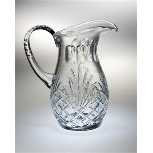 Elegant Clear Hand Cut Crystal Pitcher, 52 oz