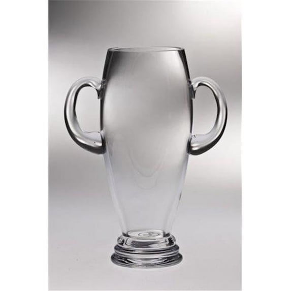 Majestic Gifts T-740-10 Classic clear 10 in. High Quality Glass Vase Trophy With Handle
