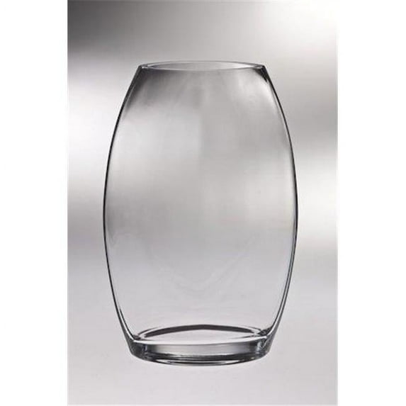 Majestic Gifts T-790-10 Classic clear 10.25 in. High Quality Glass Thick Oval Vase