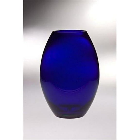 Majestic Gifts Inc. Majestic Gifts Glass - Handmade Barrel Vase - Cobalt Blue - Made in Europe 7.12" w x 7.12" l x 10" h