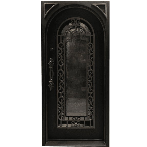 Majestic Golden Arched Iron Door 38" x 81"