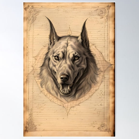 Majestic Hellhound Poster Wall Art, Modern Wall Decor For Living Room Bedroom, 12x18 UNFRAMED