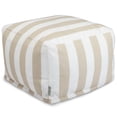 thumbnail image 1 of Majestic Home 85907237066 Vertical Stripe Sand Ottoman - 27 x 27 x 17 in., 1 of 6