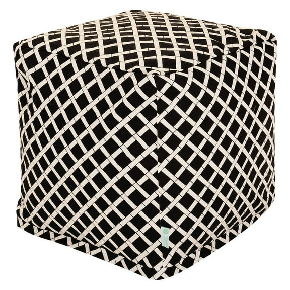 Majestic Home Goods Cube Pouf Bamboo Black