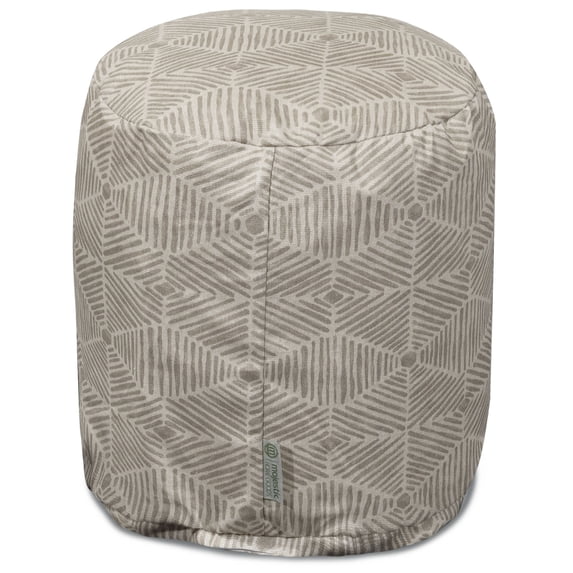 Majestic Home 85907239059 Charlie Beige Metallic Pouf - 16 x 16 x 17 in.