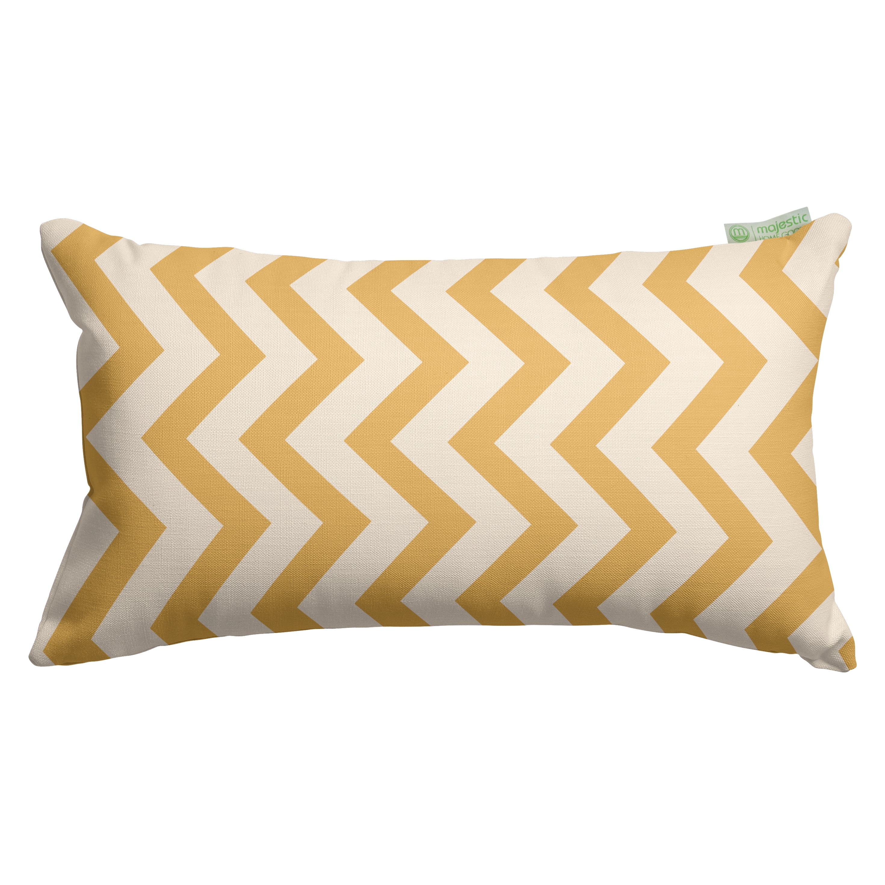 Yellow Chevron Pattern Indoor/Outdoor Rectangular Throw Pillow