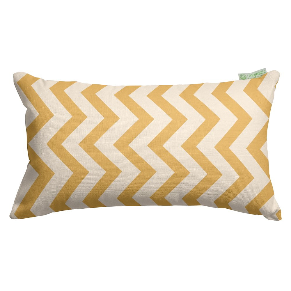 Yellow Chevron Pattern Indoor/Outdoor Rectangular Throw Pillow
