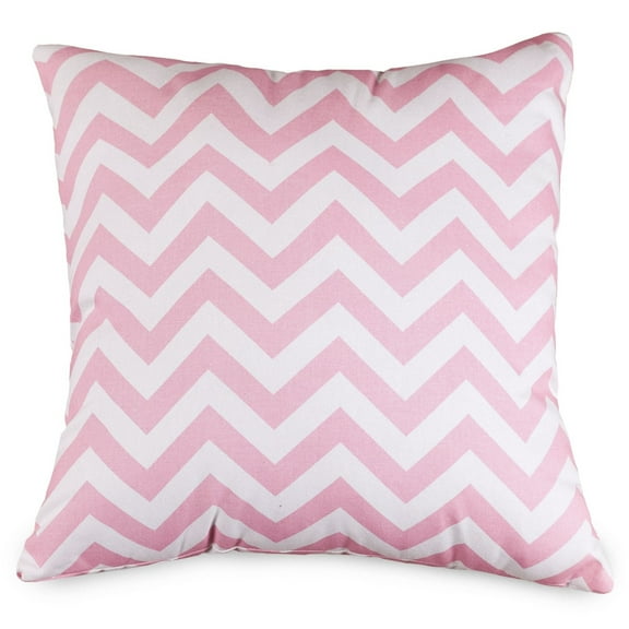 Majestic Home Goods Decorative Baby Pink Chevron Large Pillow