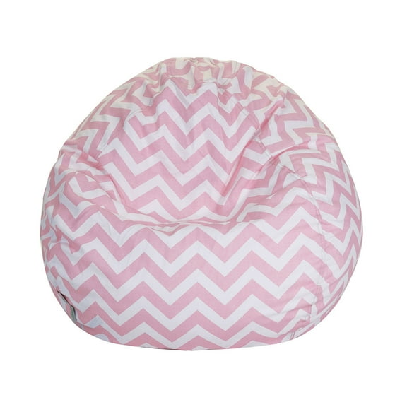 Majestic Home Goods Decorative Baby Pink Chevron Small Classic Bean Bag
