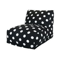 Majestic Home Goods Decorative Black Large Polka Dot Bean Bag Chair Lounger