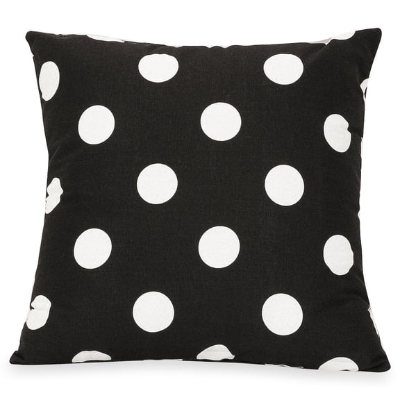 Majestic Home Goods Decorative Black Large Polka Dot Large Pillow