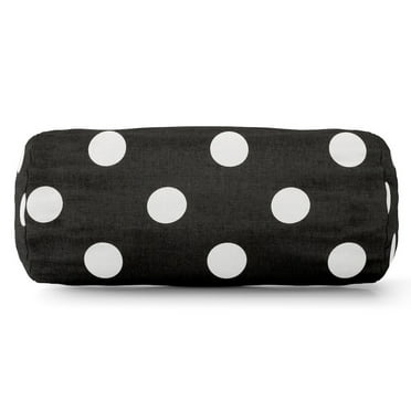 Majestic Home Goods Decorative Black Large Polka Dot Round Bolster Pillow