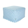 thumbnail image 1 of Majestic Home Goods Decorative Light Blue Chevron Large Ottoman, 1 of 6