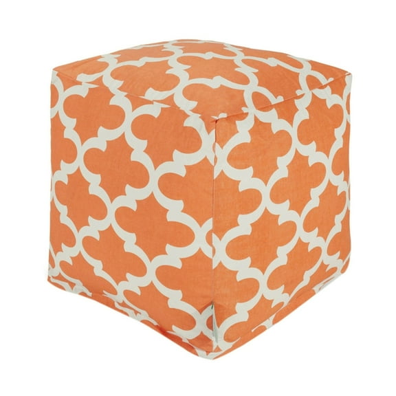 Majestic Home Goods Decorative Peach Trellis Small Cube Ottoman