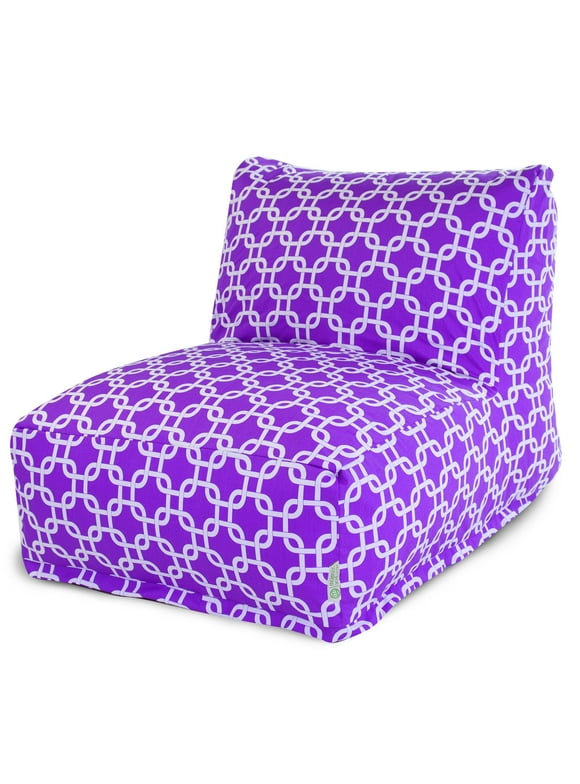 Majestic Home Goods Decorative Purple Links Bean Bag Chair Lounger