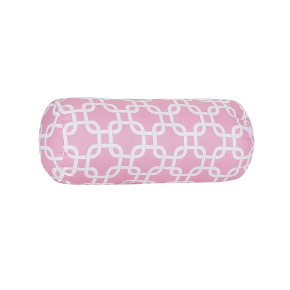Majestic Home Goods Decorative Soft Pink Links Round Bolster Pillow