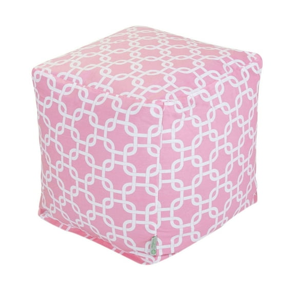 Majestic Home Goods Decorative Soft Pink Links Small Cube Ottoman