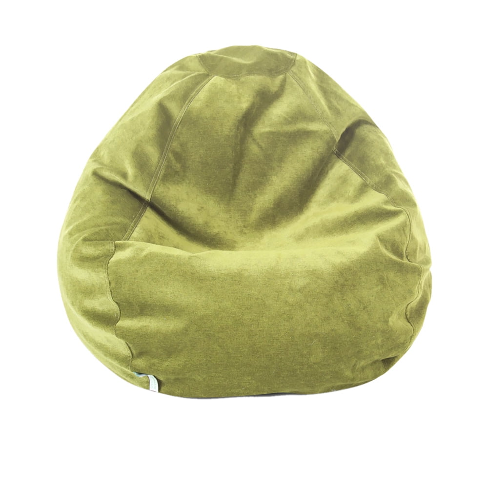 Small Green Velvet Bean Bag with Removable Cover