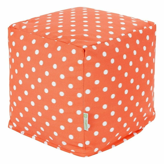 Majestic Home Goods Cube Pouf Ikat Dot Orange