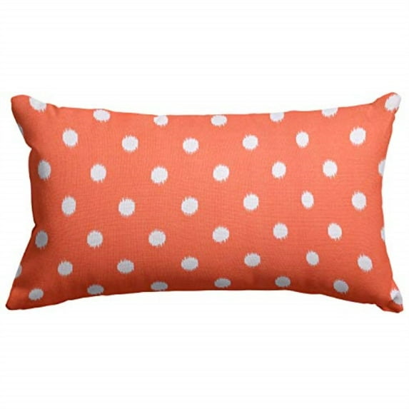 Majestic Home Goods Orange Ikat Dot Indoor / Outdoor Small Throw Pillow 20" L x 5" W x 12" H