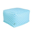 thumbnail image 1 of Majestic Home Goods Indoor Cotton Aquamarine Small Polka Dot Ottoman Pouf, 1 of 6
