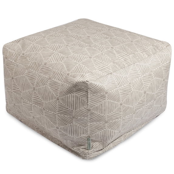 Majestic Home 85907237059 Charlie Beige Metallic Ottoman - 27 x 27 x 17 in.