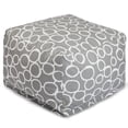 thumbnail image 1 of Majestic Home Goods Indoor Cotton Gray Fusion Ottoman Pouf, 1 of 5
