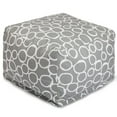 thumbnail image 1 of Majestic Home Goods Indoor Cotton Gray Fusion Ottoman Pouf, 1 of 6