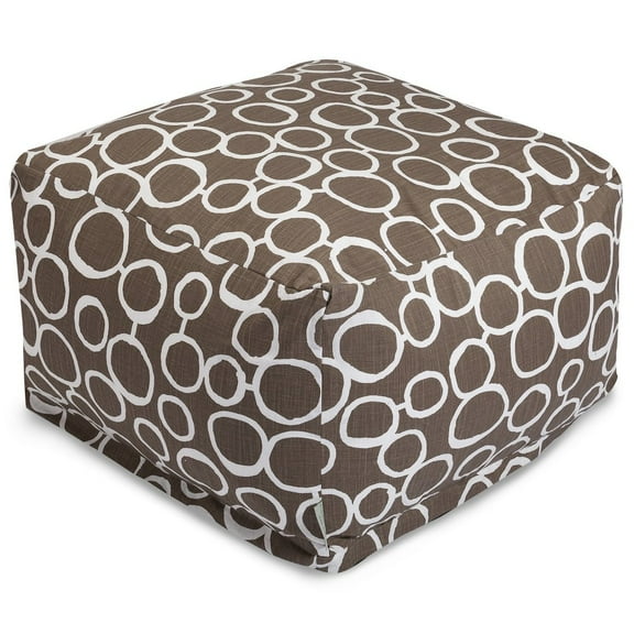 Majestic Home Goods Indoor Cotton Mocha Fusion Ottoman Pouf