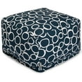 thumbnail image 1 of Majestic Home Goods Indoor Cotton Navy Fusion Ottoman Pouf, 1 of 6