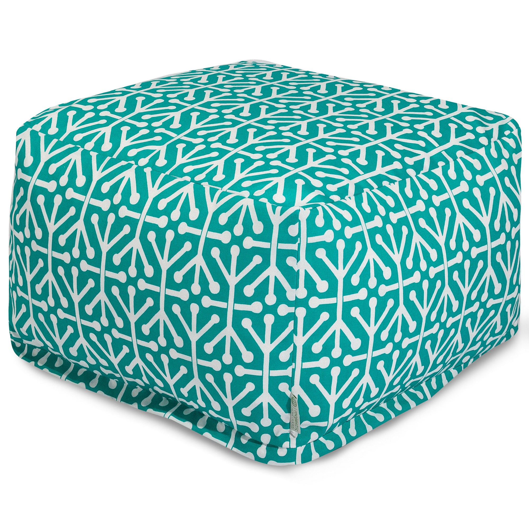 Majestic Home Goods Indoor Outdoor Aruba Ottoman Pouf 27 in L x 27 in W